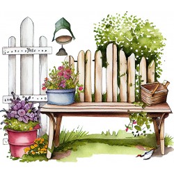 Sticker decorativ, Gard, Verde, 68 cm, 1261STK-2