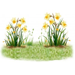 Sticker decorativ, Ghiocei, Galben, 88 cm, 1290STK-2