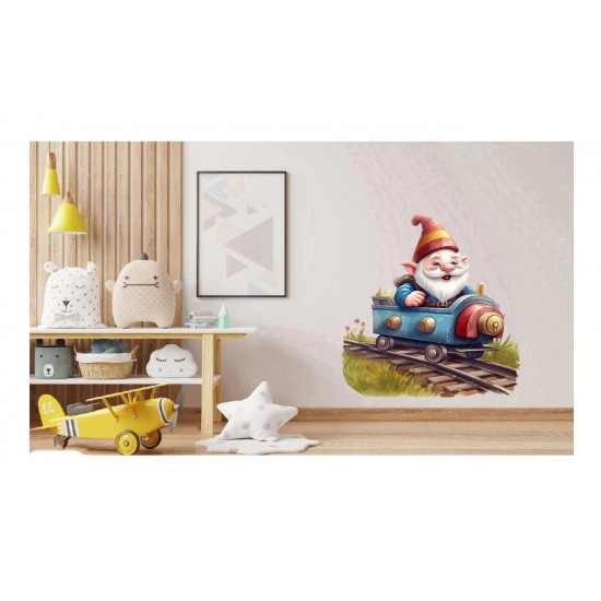Sticker decorativ, Gnom Fericit, Multicolor, 60 cm, 1247STK-2
