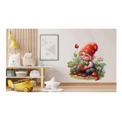 Sticker decorativ, Gnom Fericit, Multicolor, 60 cm, 1247STK-4