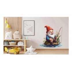 Sticker decorativ, Gnom Fericit, Multicolor, 65 cm, 1247STK-1