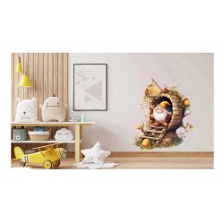 Sticker decorativ, Gnom Fericit, Multicolor, 78 cm, 1247STK-5
