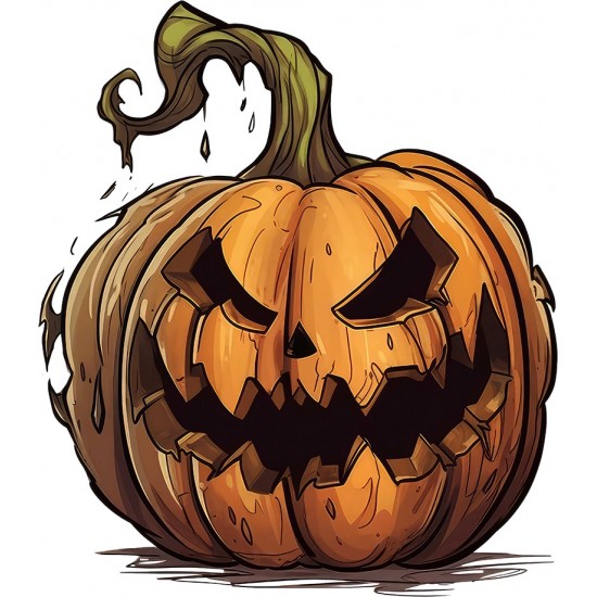 Sticker decorativ, Halloween, Portocaliu, 68 cm, 1337STK-11