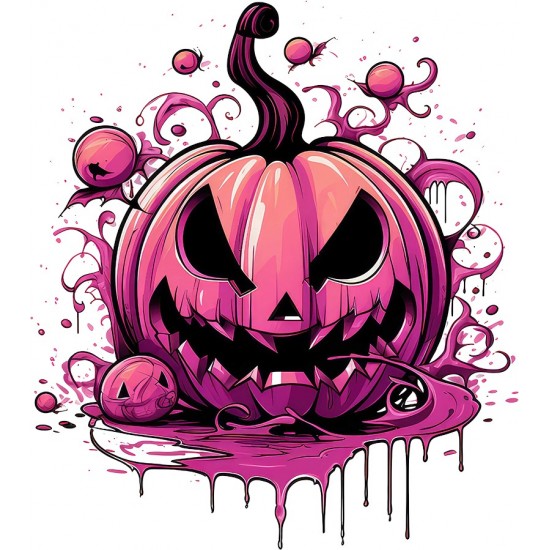 Sticker decorativ, Halloween, Roz, 67 cm, 1337STK-4