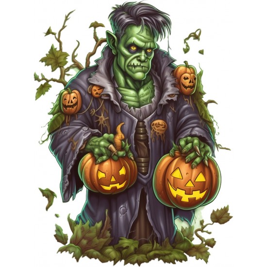 Sticker decorativ, Halloween, Verde, 80 cm, 1308STK-7
