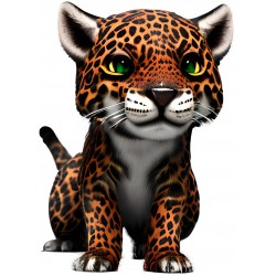 Sticker decorativ, Jaguar, Portocaliu, 83 cm, 1236STK