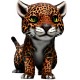 Sticker decorativ, Jaguar, Portocaliu, 83 cm, 1236STK