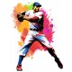 Sticker decorativ, Jucator Baseball, Alb, 79 cm, 1335STK-2