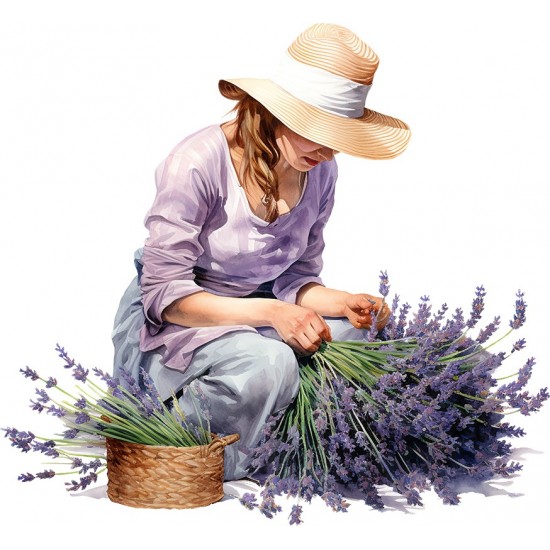 Sticker decorativ, Lavanda, Mov, 65 cm, 1339STK-1