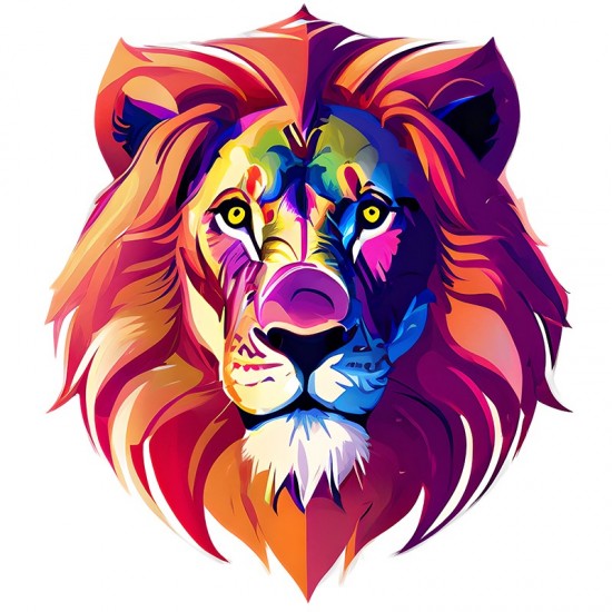 Sticker decorativ, Leu, Multicolor, 68 cm, 1215STK
