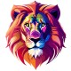 Sticker decorativ, Leu, Multicolor, 68 cm, 1215STK
