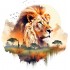 Sticker decorativ, Leu, Portocaliu, 62 cm, 1307STK-4