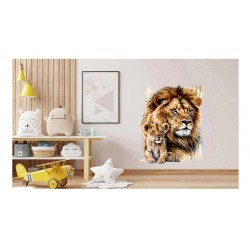 Sticker decorativ, Leu, Portocaliu, 77 cm, 1213STK-1