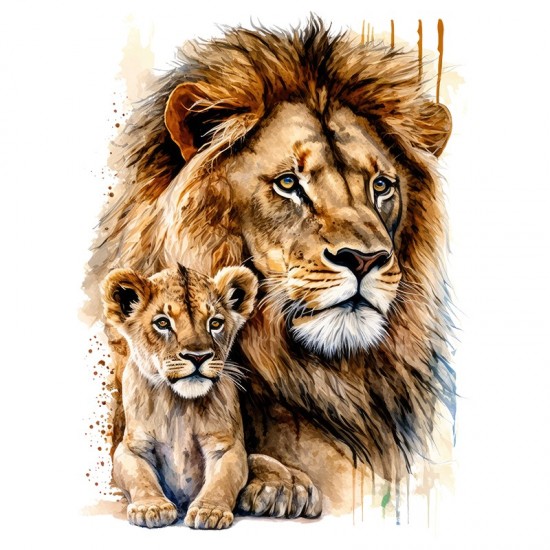 Sticker decorativ, Leu, Portocaliu, 77 cm, 1213STK-1
