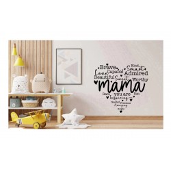 Sticker decorativ, Mama, Negru, 67 cm, 1255STK