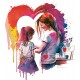 Sticker decorativ Mama si Copilul, Rosu, 68 cm, 1312STK