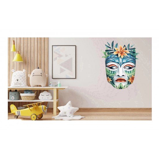 Sticker decorativ, Masca, Multicolor, 78 cm, 1288STK-8