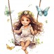 Sticker decorativ, Mica Printesa, Alb, 70 cm, 1268STK-3