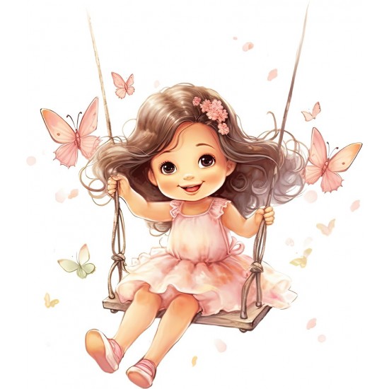 Sticker decorativ, Mica Printesa, Roz, 69 cm, 1268STK-6