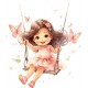 Sticker decorativ, Mica Printesa, Roz, 69 cm, 1268STK-6