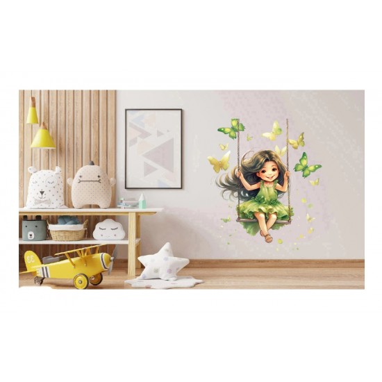 Sticker decorativ, Mica Printesa, Verde, 70 cm, 1268STK-7