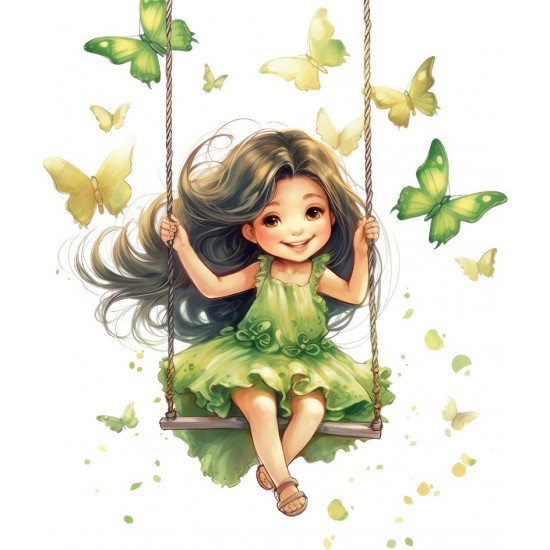 Sticker decorativ, Mica Printesa, Verde, 70 cm, 1268STK-7