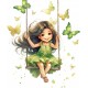 Sticker decorativ, Mica Printesa, Verde, 70 cm, 1268STK-7