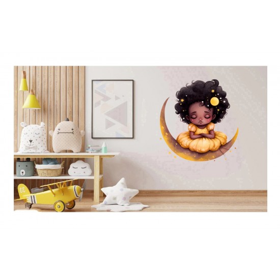 Sticker decorativ, Mica Printesa, Portocaliu, 63 cm, 1282STK-4