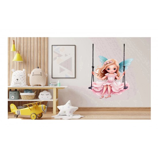 Sticker decorativ, Mica Printesa, Roz, 82 cm, 1292STK-3