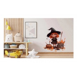 Sticker decorativ, Mica Vrajitoare, Portocaliu, 66 cm, 1263STK-4 Sticker decorativ, Mica Vrajitoare, Portocaliu, 66 cm, 1263STK-4