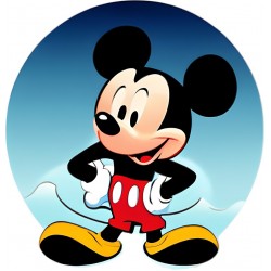 Sticker decorativ, Mickey Mouse, Negru, 62 cm, 1224STK