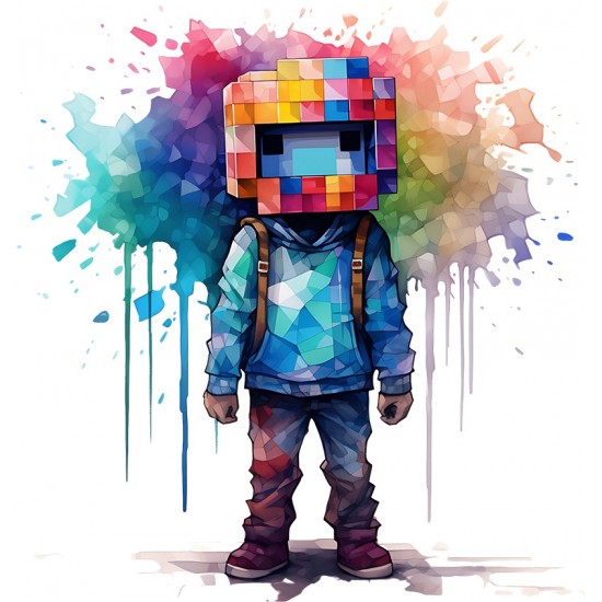 Sticker decorativ, Minecraft, Albastru, 1376STK