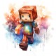 Sticker decorativ, Minecraft, Maro, 1376STK-6 Sticker decorativ, Minecraft, Maro, 1376STK-6
