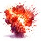 Sticker decorativ, Minecraft, Rosu, 1376STK-2