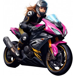 Sticker decorativ, Motocicleta, Negru, 65 cm, 1336STK-1