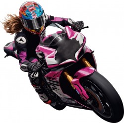 Sticker decorativ, Motocicleta, Roz, 60 cm, 1336STK-3