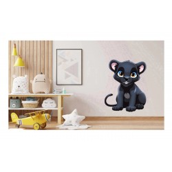 Sticker decorativ, Pantera, Negru, 75 cm, 1293STK