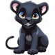 Sticker decorativ, Pantera, Negru, 75 cm, 1293STK