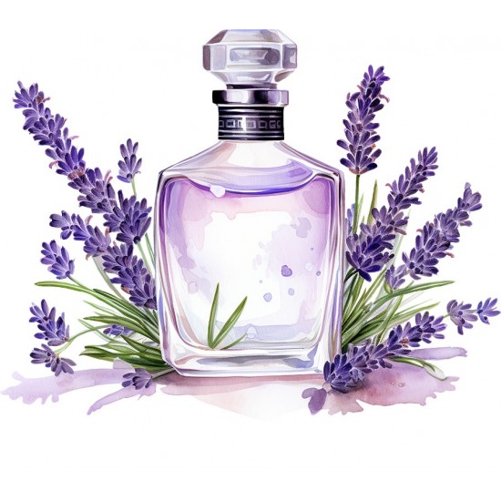 Sticker decorativ, Parfum din Lavanda, Mov, 68 cm, 1339STK-9