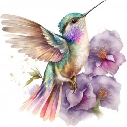 Sticker decorativ, Pasarea Colibri, Multicolor, 60 cm, 1271STK-6