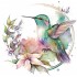 Sticker decorativ, Pasarea Colibri, Multicolor, 61 cm, 1271STK-3