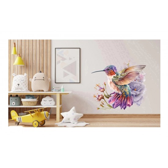 Sticker decorativ, Pasarea Colibri, Multicolor, 61 cm, 1271STK-4