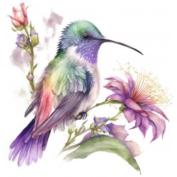 Sticker decorativ, Pasarea Colibri, Multicolor, 62 cm, 1271STK-2