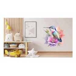 Sticker decorativ, Pasarea Colibri, Multicolor, 62 cm, 1271STK