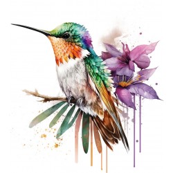 Sticker decorativ, Pasarea Colibri, Multicolor, 66 cm, 1271STK-5