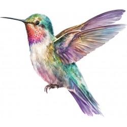 Sticker decorativ, Pasarea Colibri, Multicolor, 70 cm, 1271STK-1