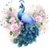 Sticker decorativ, Paun, Roz, 60 cm, 1345STK-1