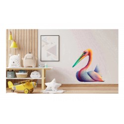 Sticker decorativ, Pelican, Multicolor, 72 cm, 1260STK