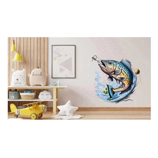 Sticker decorativ, Peste, Albastru, 60 cm, 1273STK-2