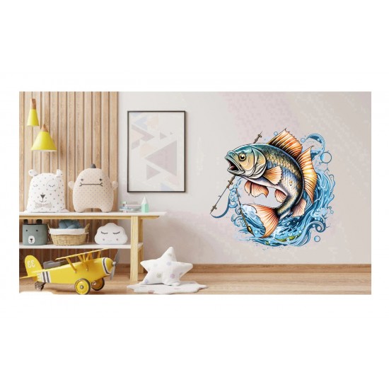 Sticker decorativ, Peste, Albastru, 61 cm, 1273STK-3
